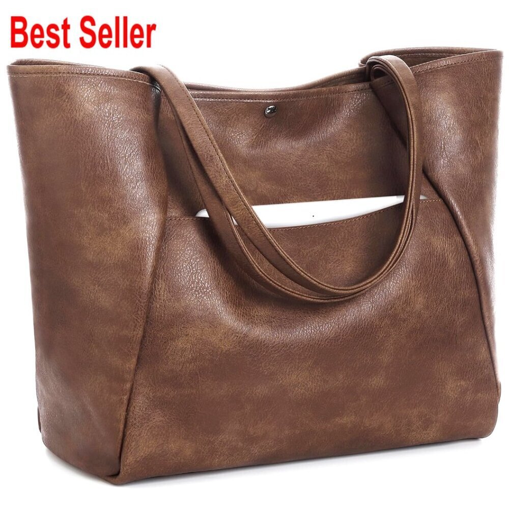 Large Vegan Leather Tote Bag for Women Work Travel Weekender